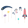 DECORATION CAKE TOPPERS ESPACE ASTRONAUTE 7 PIECES 9.5 A 24.5 CM