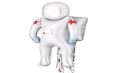 BALLON METALLIQUE ASTRONAUTE BLANC ARGENT 45 X 81 CM