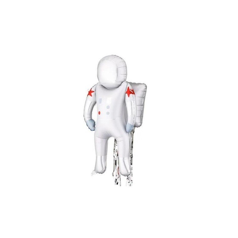 BALLON METALLIQUE ASTRONAUTE BLANC ARGENT 45 X 81 CM