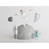 BALLON METALLIQUE ASTRONAUTE BLANC ARGENT 45 X 81 CM