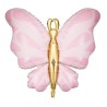BALLON METALLIQUE PAPILLON ROSE PASTEL ET OR 69 X 69 CM 