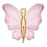 BALLON METALLIQUE PAPILLON ROSE PASTEL ET OR 69 X 69 CM 