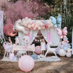 BALLON METALLIQUE PAPILLON ROSE PASTEL ET OR 69 X 69 CM 