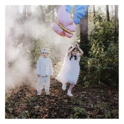 BALLON METALLIQUE PAPILLON ROSE PASTEL ET OR 69 X 69 CM 