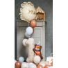 BALLON METALLIQUE OURS CHIFFRE 1 CREME SATIN GONFLAGE AIR 81 X 72 CM