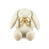 BALLON METALLIQUE LAPIN ASSIS CREME SATIN NOEUD OR GONFLAGE AIR 74 X 84 CM