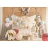 BALLON METALLIQUE LAPIN ASSIS CREME SATIN NOEUD OR GONFLAGE AIR 74 X 84 CM