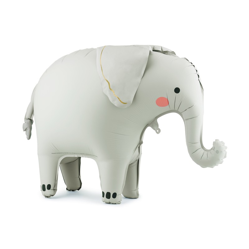 BALLON METALLIQUE ELEPHANT GRIS 91 X 61 CM GONFLABLE A L'AIR