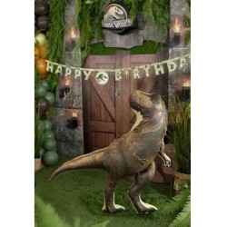 BALLONS METALLIQUE DINAUSAURE JURASSIC WORLD T REX BRUN 92 X 98 CM 