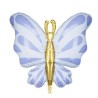 BALLON METALLIQUE PAPILLON BLEU PASTEL ET OR 69 X 69 CM 