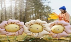 BALLON METALLIQUE FLEUR MARGUERITE LIGHT ROSE MARCHEUSE 80 X 80 CM