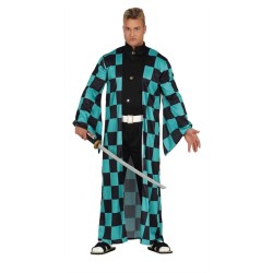 DEGUISEMENT HOMME DEMON SLAYER TANJIRO VERT ET NOIR TAILLE M 