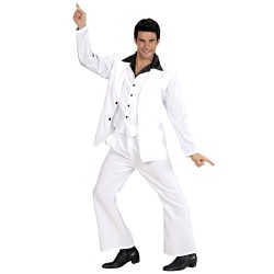 DEGUISEMENT COSTUME BLANC TRAVOLTA CHEMISE AVEC GILET VESTE PANTALON TAILLE XL