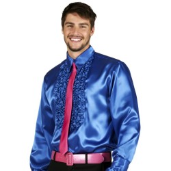 CHEMISE DISCO BLEU HOMME TAILLE M 