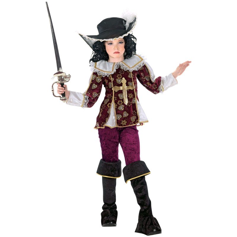 DEGUISEMENT MOUSQUETAIRE FILLE BORDEAU TAILLE 10 ANS