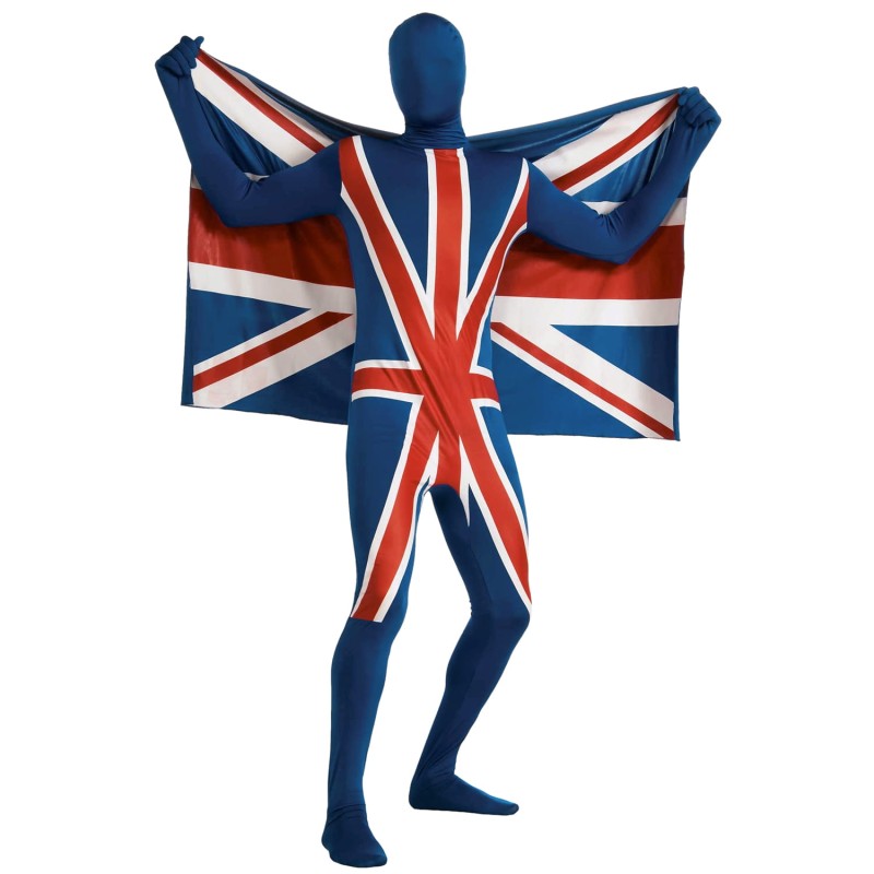DEGUISEMENT COLLE A LA PEAU UNION JACK TAILLE L