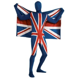 DEGUISEMENT COLLE A LA PEAU UNION JACK TAILLE M