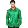 CHEMISE SATIN VERTE TAILLE S