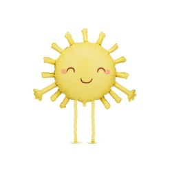 BALLON METALLIQUE SOLEIL MARCHEUR JAUNE SMILEY 77 X 62 CM