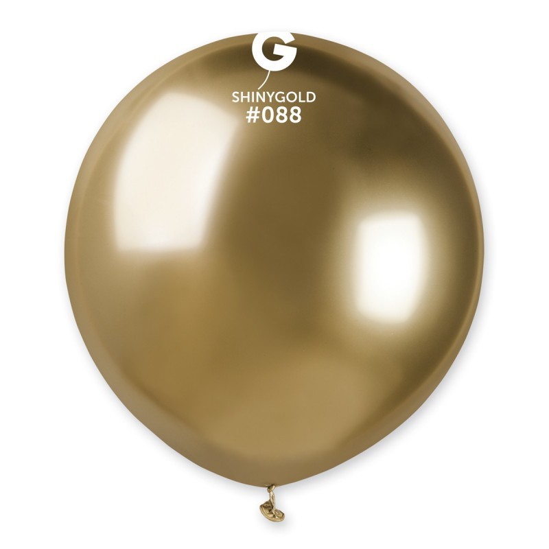 25 BALLONS BIO LATEX OR OU GOLD SHINY 48 CM OU 19"