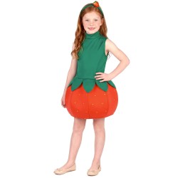 DEGUISEMENT ROBE FRAISE TAILLE M 7-9 ANS 