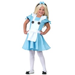 DEGUISEMENT ALICE ROBE BLEUE TABLIER BLANC SERRE TETE NOEUD BLEU TAILLE 12 ANS