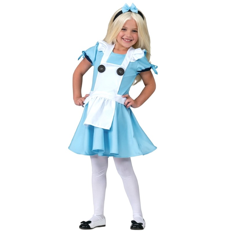 DEGUISEMENT ALICE ROBE BLEUE TABLIER BLANC SERRE TETE NOEUD BLEU TAILLE 12 ANS