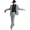 DEGUISEMENT ALL CAPONE GROSSES RAYURES NOIR ET BLANC TAILLE S