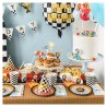 4 CAKE TOPPERS THEME VOITURE DE COURSE ENV. 12 CM