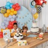 4 CAKE TOPPERS THEME VOITURE DE COURSE ENV. 12 CM