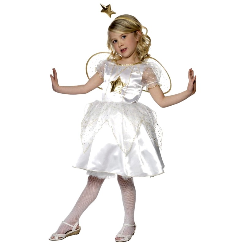 DEGUISEMENT ANGE BLANC ETOILES OR FAIRY TAILLE 10/12 ANS
