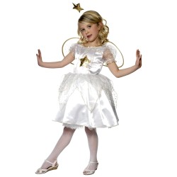 DEGUISEMENT ANGE BLANC ETOILE OR TAILLE 7/9 ANS