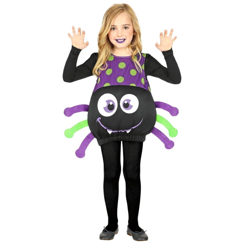 DEGUISEMENT ARAIGNEE VIOLET ET NOIR TAILLE 110 CM 