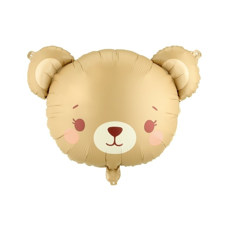 BALLON METALLIQUE TETE D'OURS BRUN 56 X 40 CM 