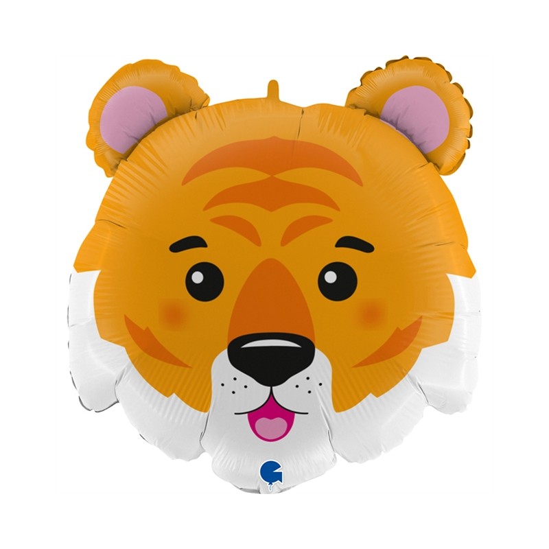 BALLON METALLIQUE TETE DE TIGRE 56 CM 