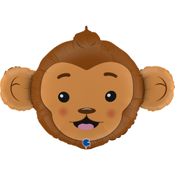 BALLON METALLIQUE TETE DE SINGE 71 CM 