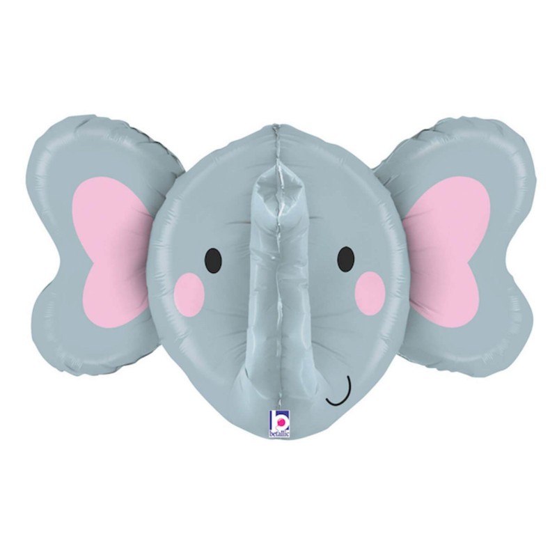 BALLON METALLIQUE TETE D'ELEPHANT 3D 86 CM 