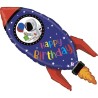 BALLON METALLIQUE FUSEE BLEUE ET ROUGE 91 CM