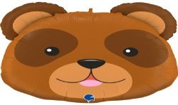 BALLON METALLIQUE TETE D'OURS BRUN 56 CM 
