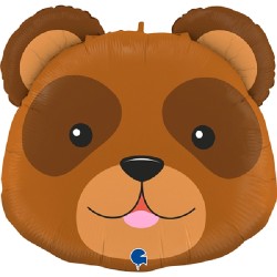 BALLON METALLIQUE TETE D'OURS BRUN 56 CM 