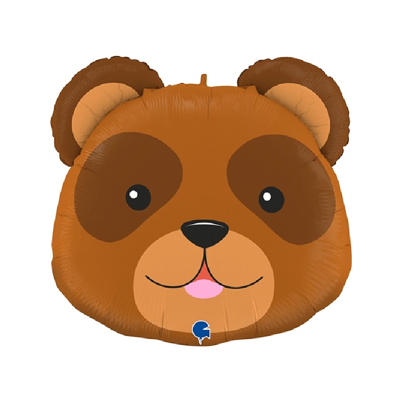 BALLON METALLIQUE TETE D'OURS BRUN 56 CM 
