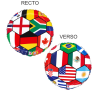 BALLON METALLIQUE ROND DRAPEAU MULTI PAYS COUPE DU MONDE 46 CM 