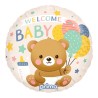 BALLON METALLIQUE ROND OURSON BRUN WELCOME BABY 46 CM 