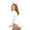 KIT LAPIN BLANC ET ROSE ( SERRE-TETE OREILLE, QUEUE, NOEUD PAPILLON )