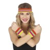 SET BANDEAU ET POIGNETS EPONGE MULTICOLORE FLUO