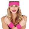 SET BANDEAU ET POIGNETS EPONGE ROSE FLUO