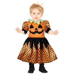 DEGUISEMENT BEBE CITROUILLE AVEC TUTU ORANGE A POID NOIR TAILLE 12-18 MOIS 