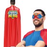 SET SUPER HEROS ADULTE CAPE ET MASQUE ROUGE ET BLEU SUPER HEROS