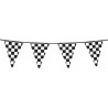 GUIRLANDE FANION RACING QUADRILLEE NOIR ET BLANC 6 M