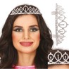 DIADEME TIARE METAL ARGENT STRASS PRINCESSE